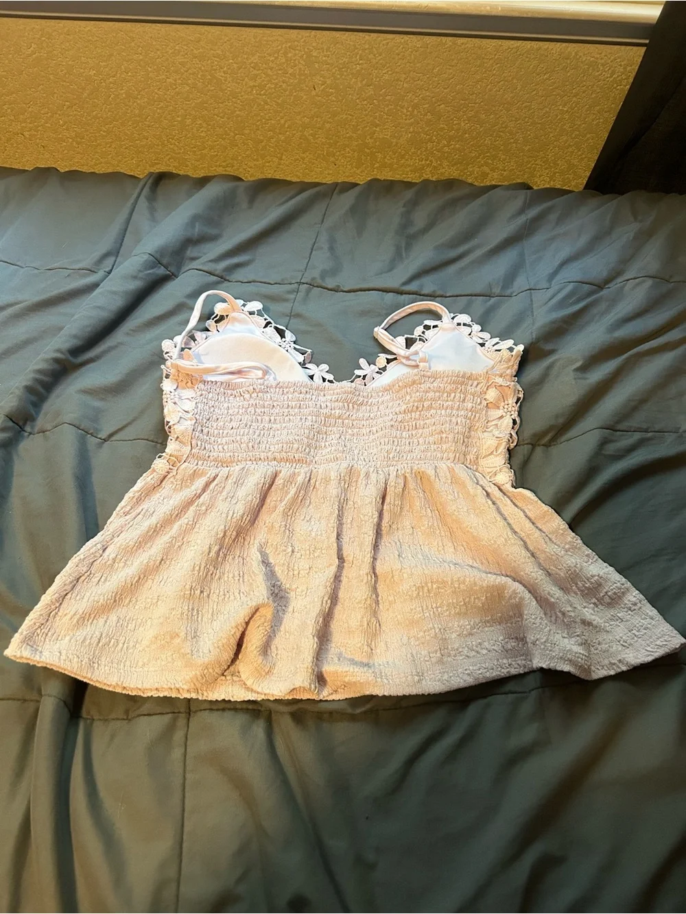 Derek Heart Ivory Floral Lace Halter Dress